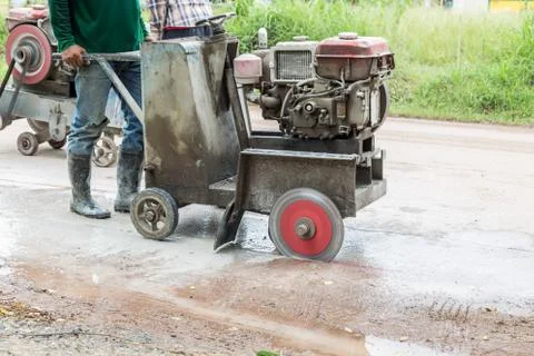 Cutting concrete Stock Photos
