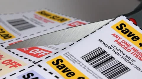 Cutting coupons Stock Footage 12095895