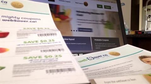 Cutting coupons Stock Footage 50031995