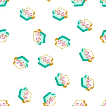 Cutting courses isometric icon seamless pattern sign Illustrazione stock
