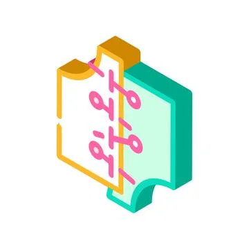 Cutting courses isometric icon vector illustration sign 스톡 일러스트