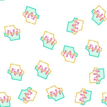 Cutting courses vector seamless pattern line Stock Illustration