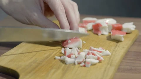 Cutting a crab meat Stock Footage 56140763