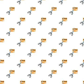 Cutting up a credit card pattern showing debt destruction Stock Illustration