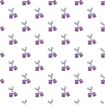 Cutting credit card seamless pattern for debt management 스톡 일러스트