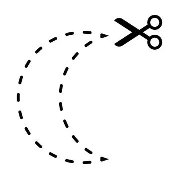 Cutting crescent shape worksheet element for preschool and kindergarten Stock Illustration
