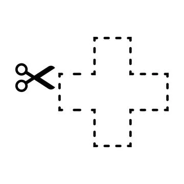 Cutting cross shape worksheet element for preschool and kindergarten Stock Illustration