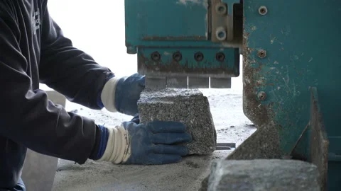 Cutting cube setts Stock Footage 237340889