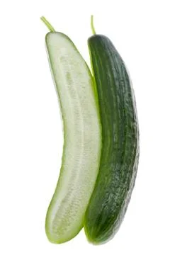 Cutting cucumber close up Stock Photos