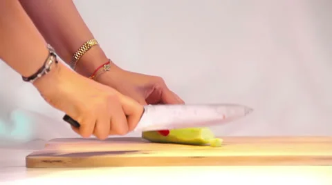 Cutting Cucumber Stock-Footage 36934099
