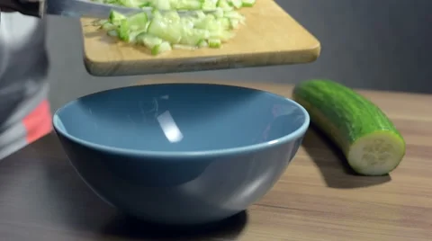 Cutting of cucumber Stock Footage 56140424