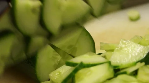 Cutting cucumbers Stock Footage 44794588