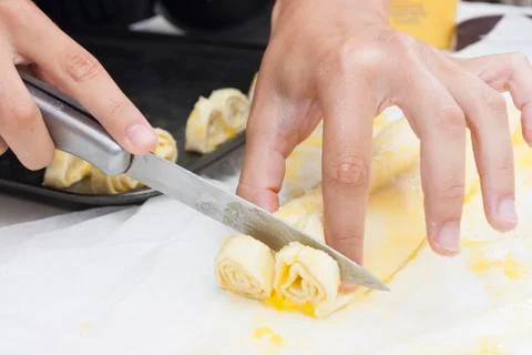 Cutting dessert Stock Photos