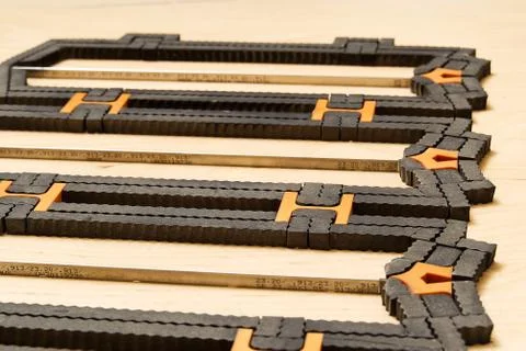 Cutting dies form - polygraph industry, for cutting and folding paper or carton Stock Photos