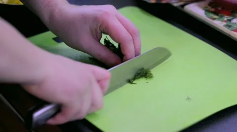 Cutting of dill Stock Footage 68319047