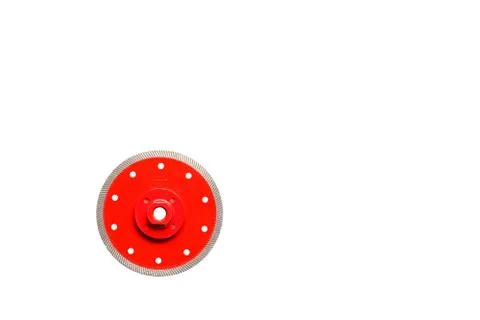 Cutting disc for precise cutting of the granite red color with diamond diamet Foto stock