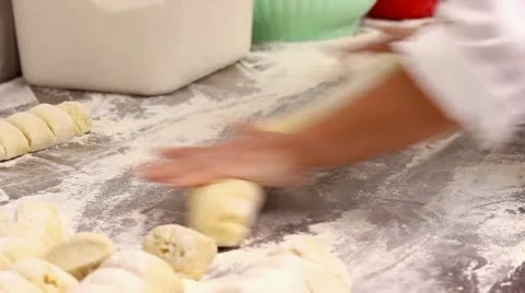 Cutting the dough Stock Footage 20536766