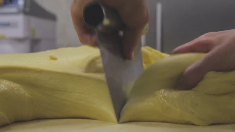 Cutting of the dough Stock Footage 85651473