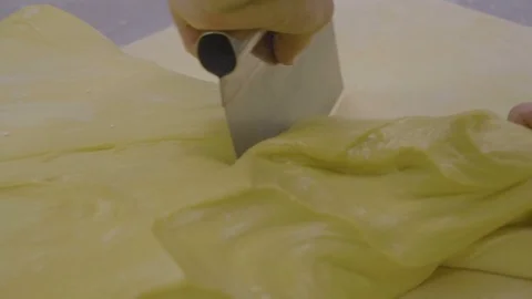 Cutting of the dough Stock Footage 85651745