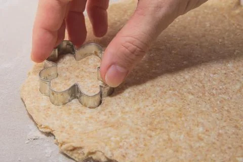 Cutting Dough with Form Stock Photos
