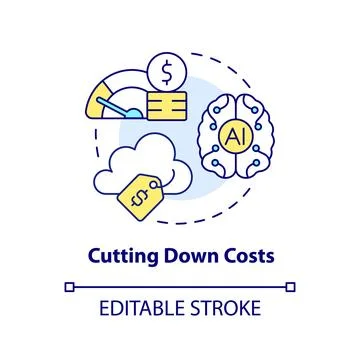 Cutting down costs concept icon Illustrazione stock