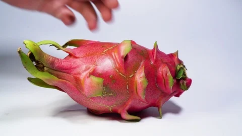 Cutting Dragon fruit Stock Footage 97291074
