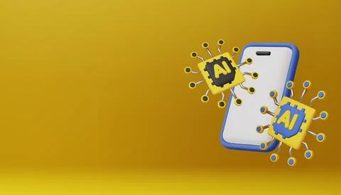 Cutting-edge artificial intelligence on mobile, driving smart features, enhanced Stock Illustration