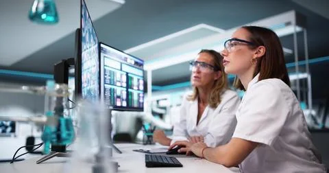 Cutting-Edge Computer Innovation In Research Lab Stock Photos