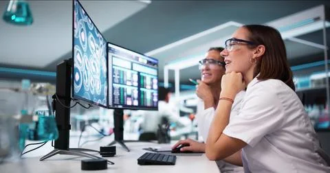 Cutting-Edge Computer Innovation In Research Lab Stock Photos