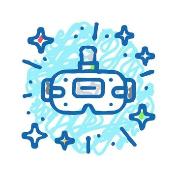 Cutting edge design tech enthusiast icon doodle illustration Illustrazione stock