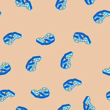 Cutting edge design tech enthusiast isometric icon seamless pattern Stock Illustration