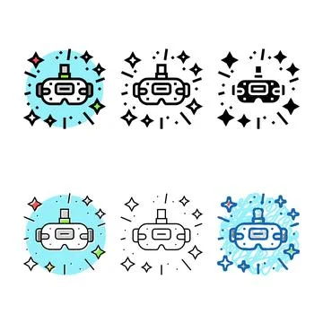 Cutting edge design tech enthusiast color set icon vector Stock Illustration