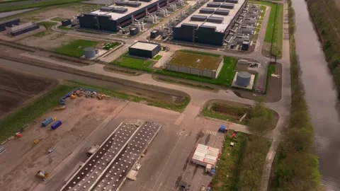 Cutting-edge facility with sleek architecture and high security Stock Footage 307358807