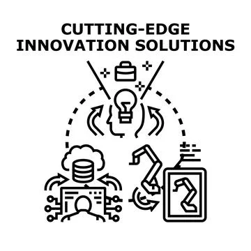 Cutting edge innovation solutions developing new technologies 스톡 일러스트
