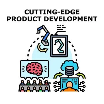 Cutting edge product development innovation process concept Stock Illustration