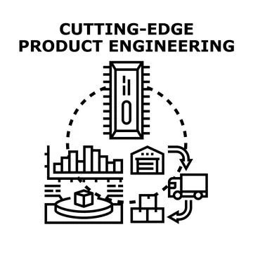 Cutting edge product engineering and development process Stock Illustration