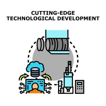 Cutting edge technological development process and innovation イラスト素材