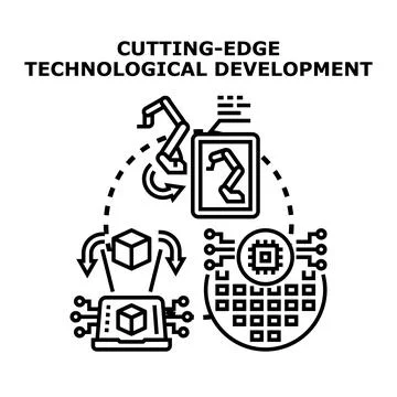 Cutting edge technological development process concept vector 库存插图