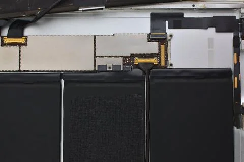 Cutting edge technology in focus internal detail of a tablet with advanced .. 库存照片