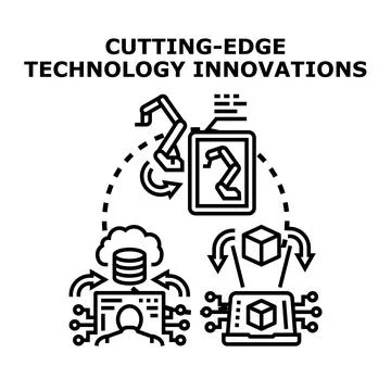 Cutting edge technology innovations and smart industry automation cycles Stock Illustration