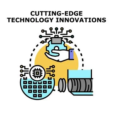 Cutting edge technology innovations and digital engineering concepts Stock Illustration