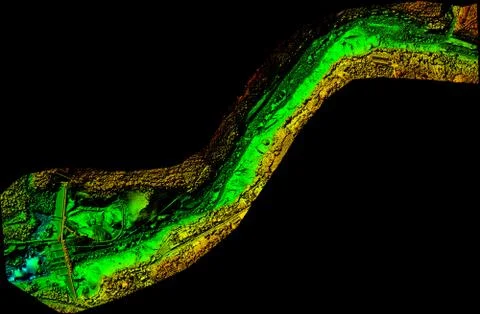 Cutting edge technology for smart engineering,the digital elevation model of Stock Photos