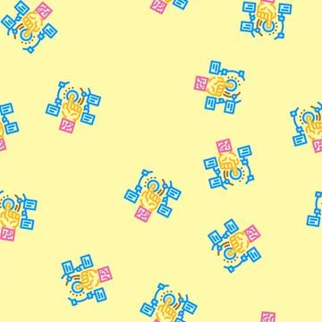 Cutting edge technology tech enthusiast vector seamless pattern Illustrazione stock