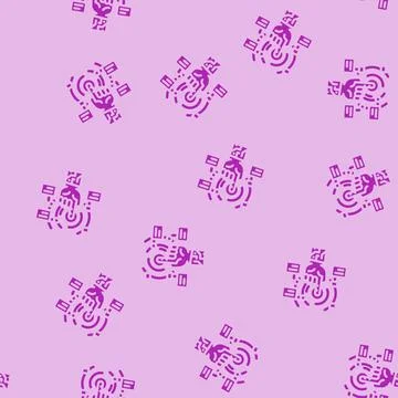 Cutting edge technology tech enthusiast glyph vector seamless pattern Illustrazione stock