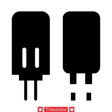 Cutting Edge Transistor Silhouettes  High Tech Circuit Components for Moder.. Stock Illustration