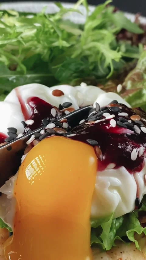 Cutting egg filled cakes Stock Footage 239031734