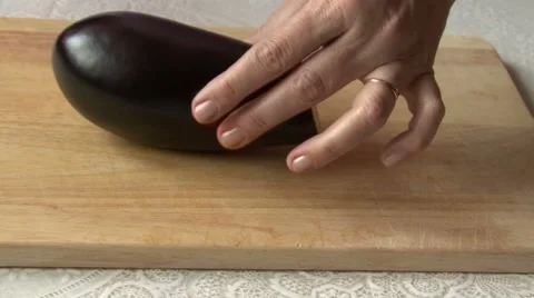 Cutting eggplant timelapse Stock Footage 59329745