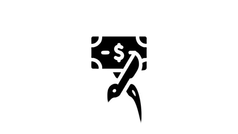 Cutting expenses concept using scissors and money footage Stock Footage 327761603