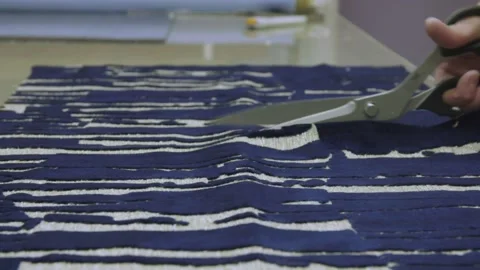 Cutting Fabric 스톡 동영상 139719710