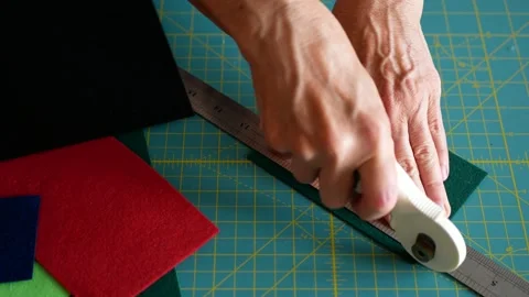 Cutting felt Stock Footage 141220873